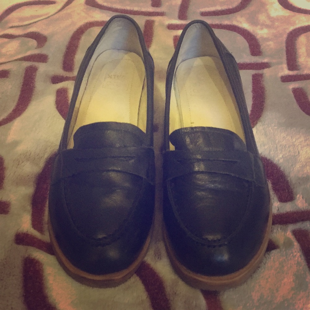 Black slip on loafers